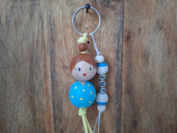 Sleutelhanger met kralen juf