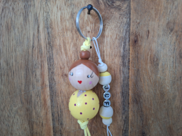 Sleutelhanger met kralen juf